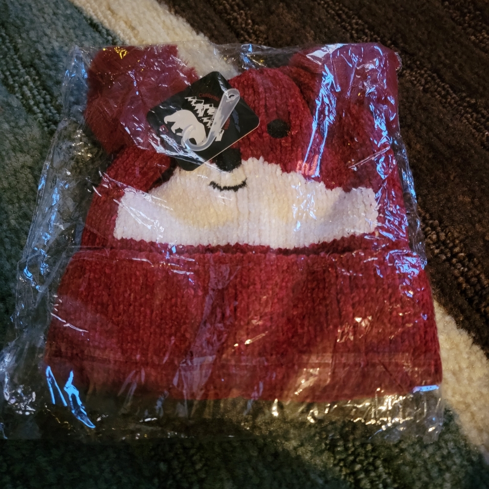 New in package kids beanie stocking ski cap with fur inside